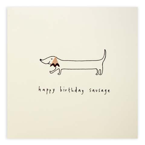 Pencil Shavings Birthday Sausage Dog Greeting Card
