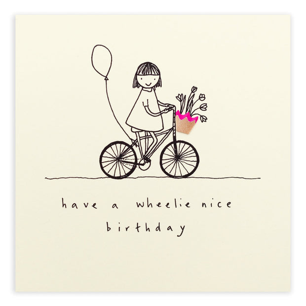 Pencil Shavings Wheelie Nice Birthday Greeting Card