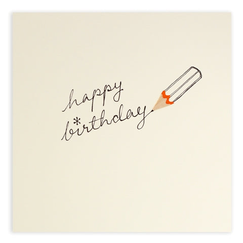 Pencil Shavings Happy Birthday Pencil Greeting Card
