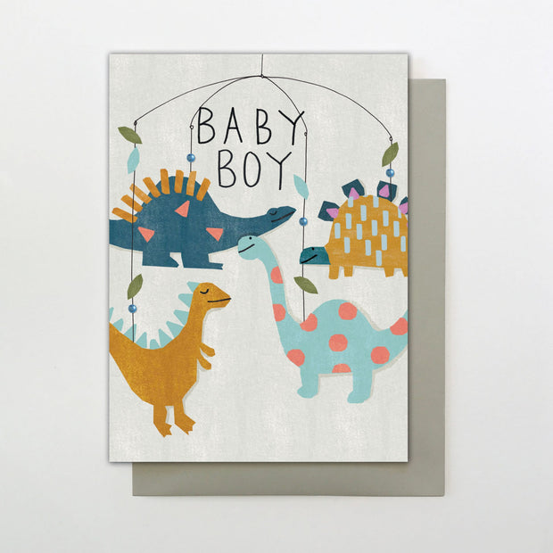 Stop the Clock Baby Boy Dino Greeting Card