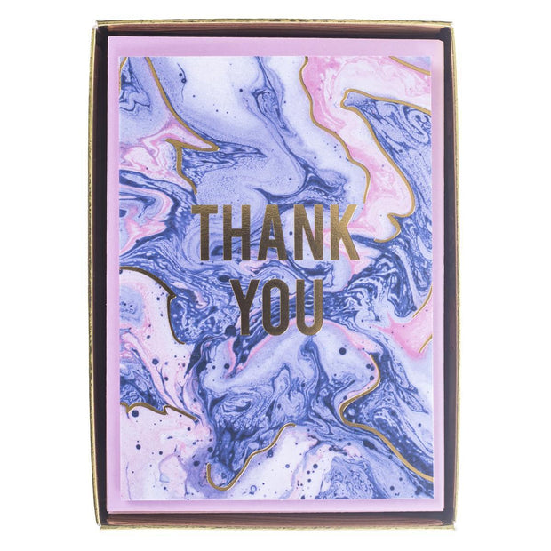 Graphique Blush Marble Thank You Boxed Cards