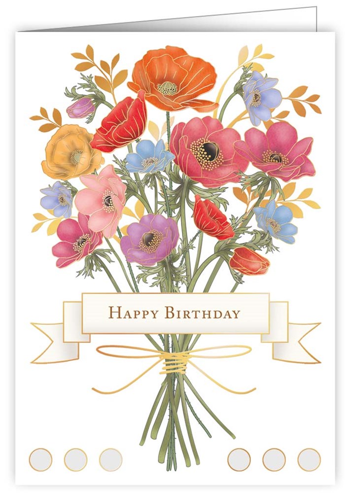 Quire Cards Birthday Bouquet of Flowers Greeting Card
