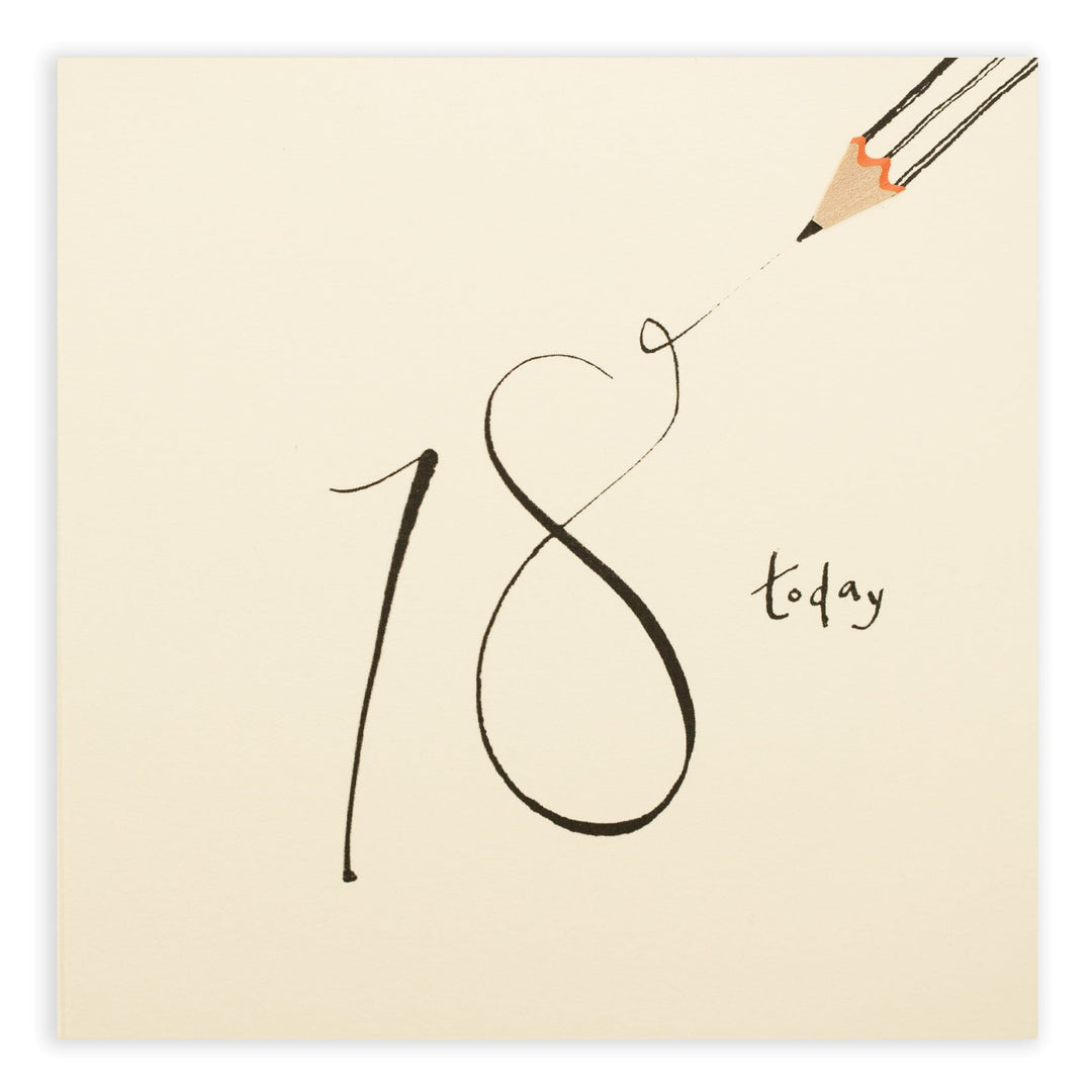 Pencil Shavings 18th Birthday Greeting Card