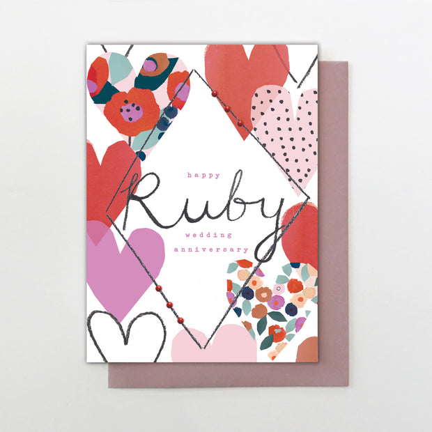 Stop the Clock Happy Ruby Anniversary Card