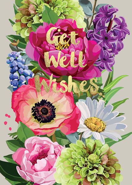 Sarah Kelleher Get Well Wishes Fabulous Foils Card