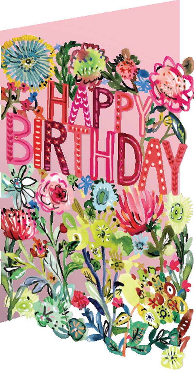 Happy Birthday Wild Batik Lasercut Card