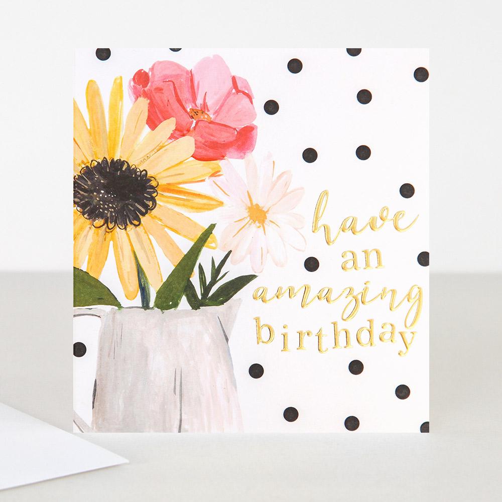 Caroline Gardner Painted Flowers Birthday Card