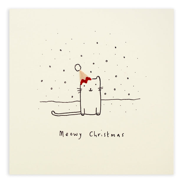 Pencil Shavings Christmas Meowy Card