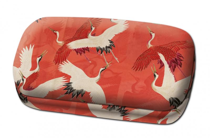 Bekking & Blitz White & Red Cranes Lipstick Box