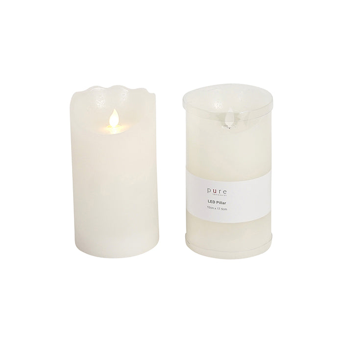Heaven LED Wax Pillar Candle - 17.5cm