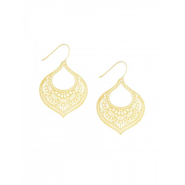 Gold Moroccan Filigree Earrings by Tiger Tree