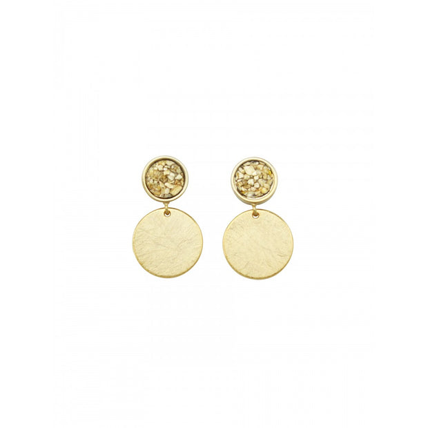 Gold Chipper Disk Earrings by Tiger Tree