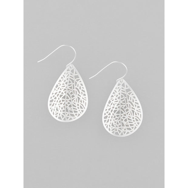 Silver Mini Curved Vine Filigree Earrings by Tiger Tree