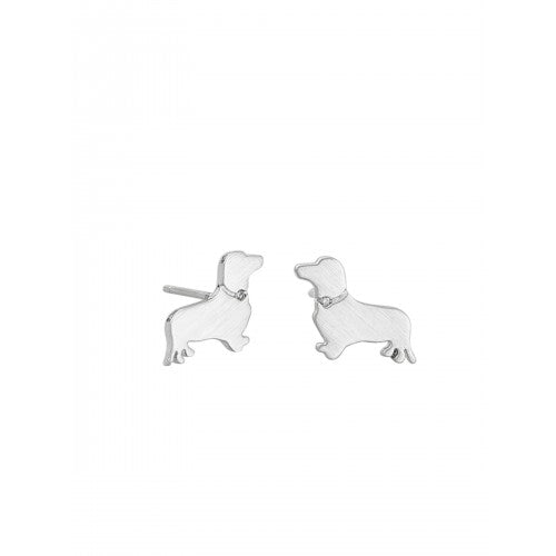 Silver Dachshund Earrings by Tiger Tree