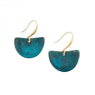Tiger Tree Patina Fan Earrings