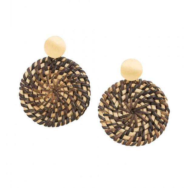 Tiger Tree Basket Coiled Earrings