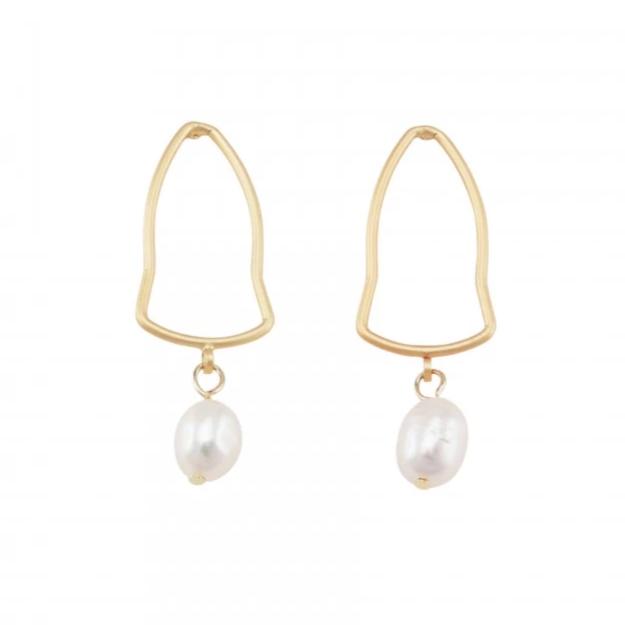 Tiger Tree Gold Island Pearl Earrings