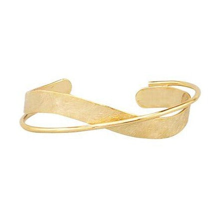 Tiger Tree Gold Scratched Twist Bangle