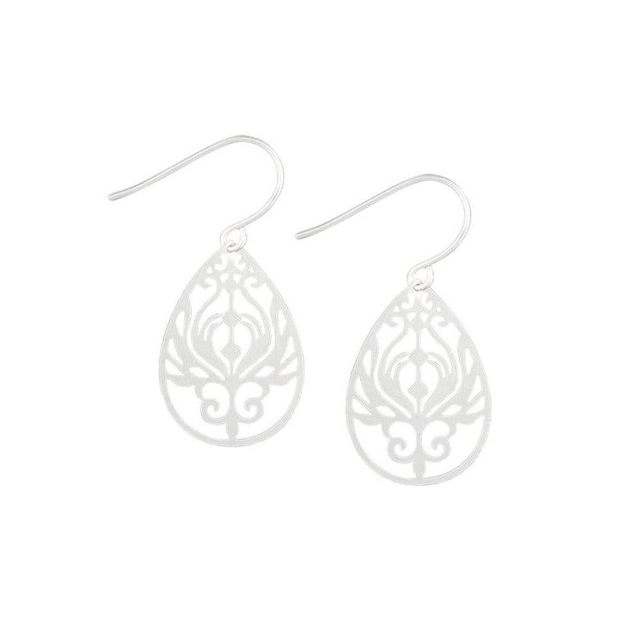 Tiger Tree Silver Mini Baroque Filigree Earrings