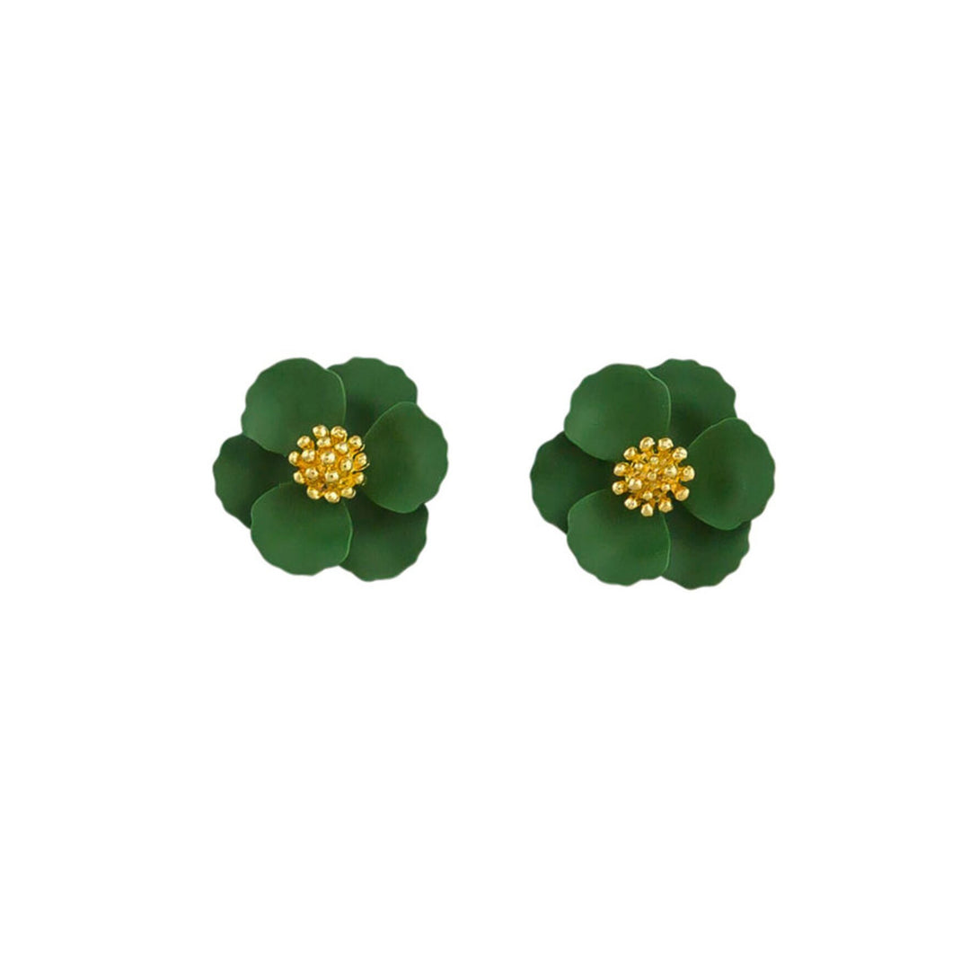 Tiger Tree Green Pansy Earrings