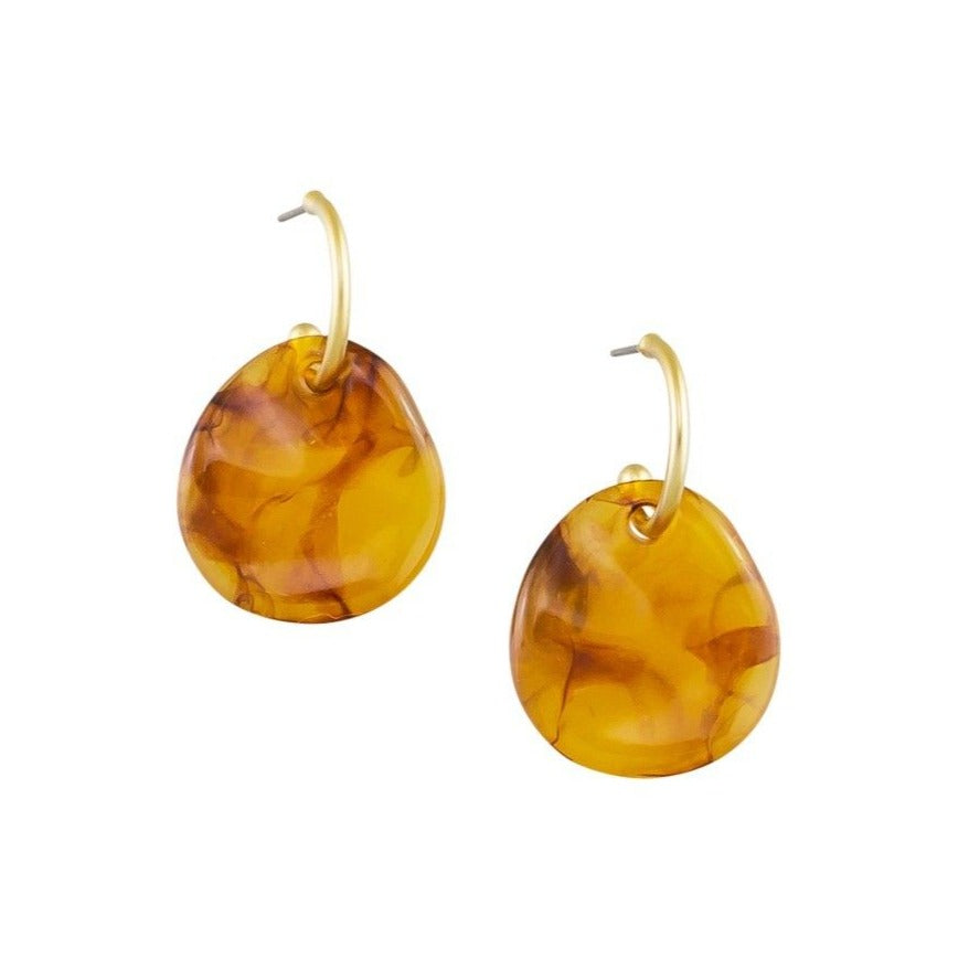 Tiger Tree Curved Earth Earrings