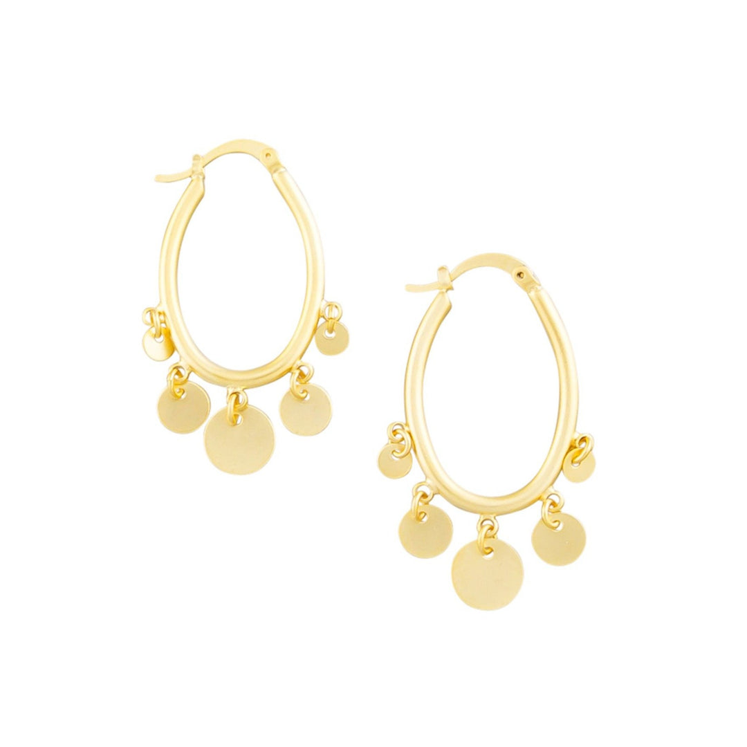 Tiger Tree Gold Oval Tinkle Hoops
