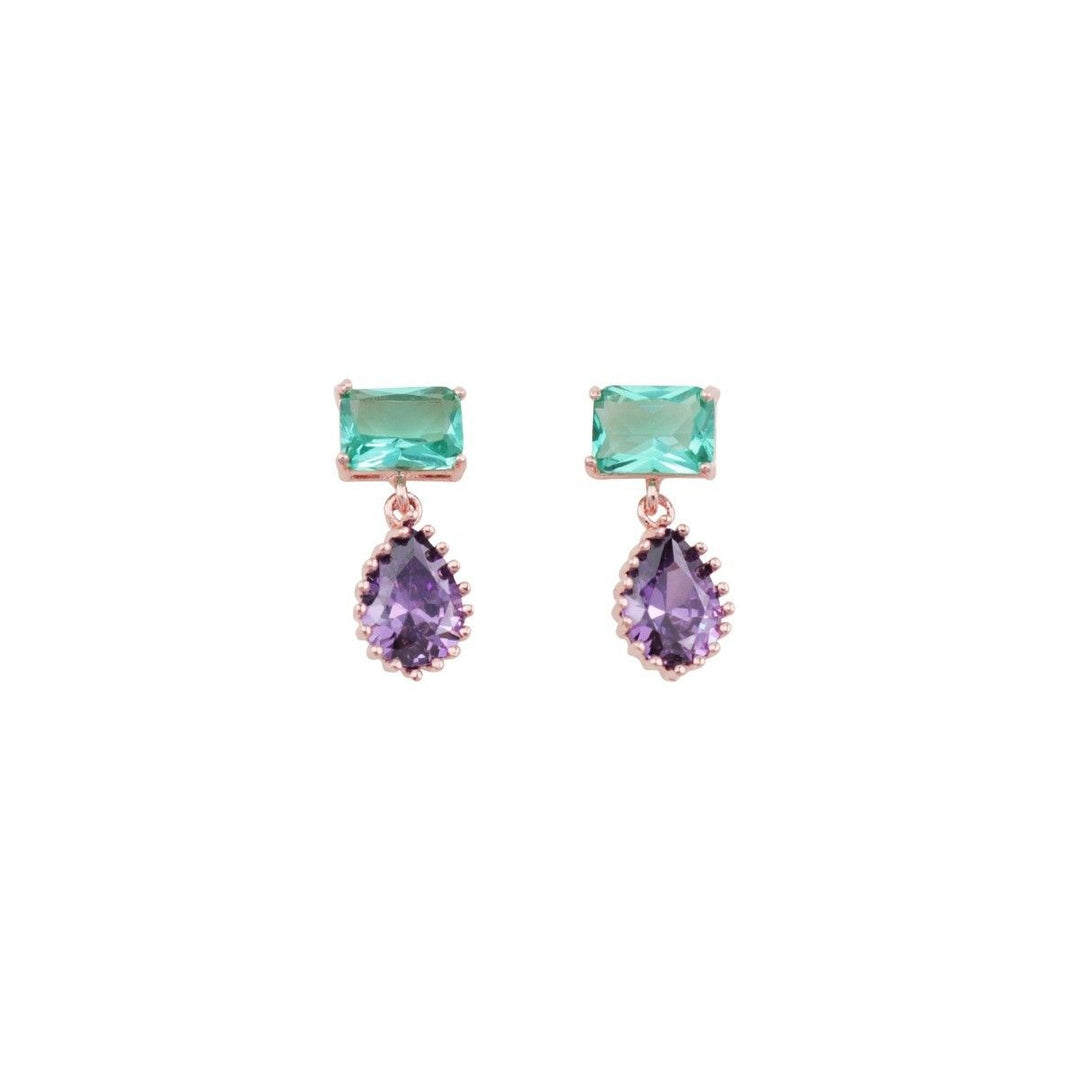 Tiger Tree Mint & Mauve Crystal Drop Earrings