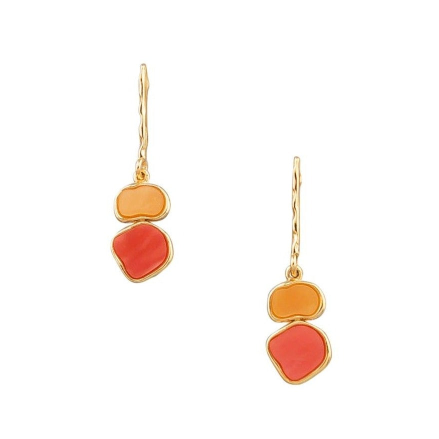 Tiger Tree Orange Cirtus Art Drop Earrings