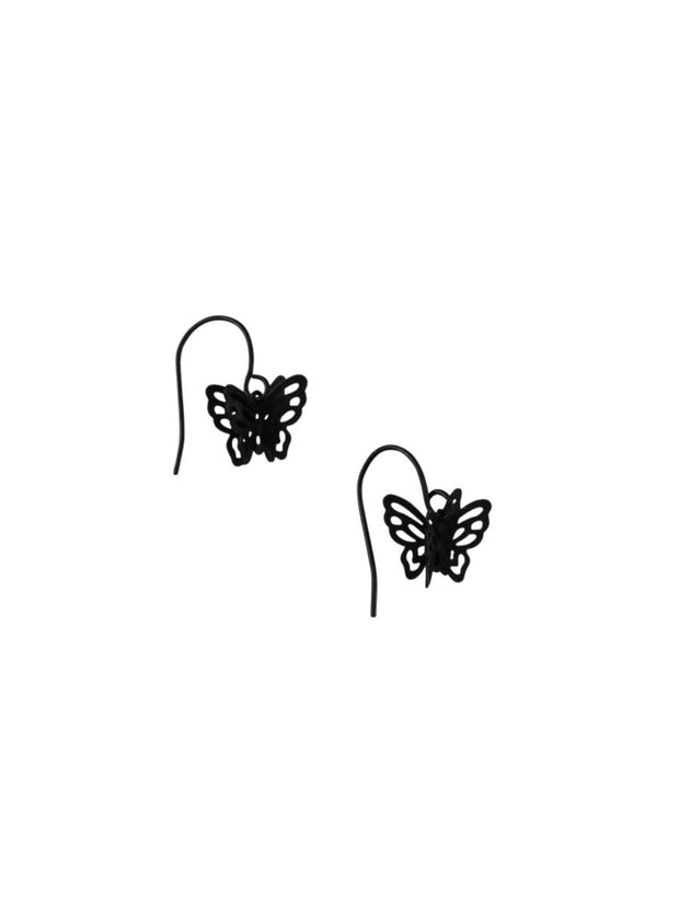 Tiger Tree Black Butterfly Earrings