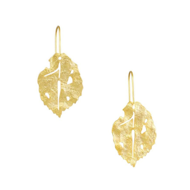 Tiger Tree Gold Fallen Leaves Earrings