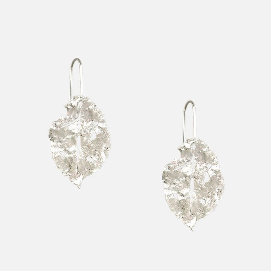 Tiger Tree Silver Fallen Leaves Earrings