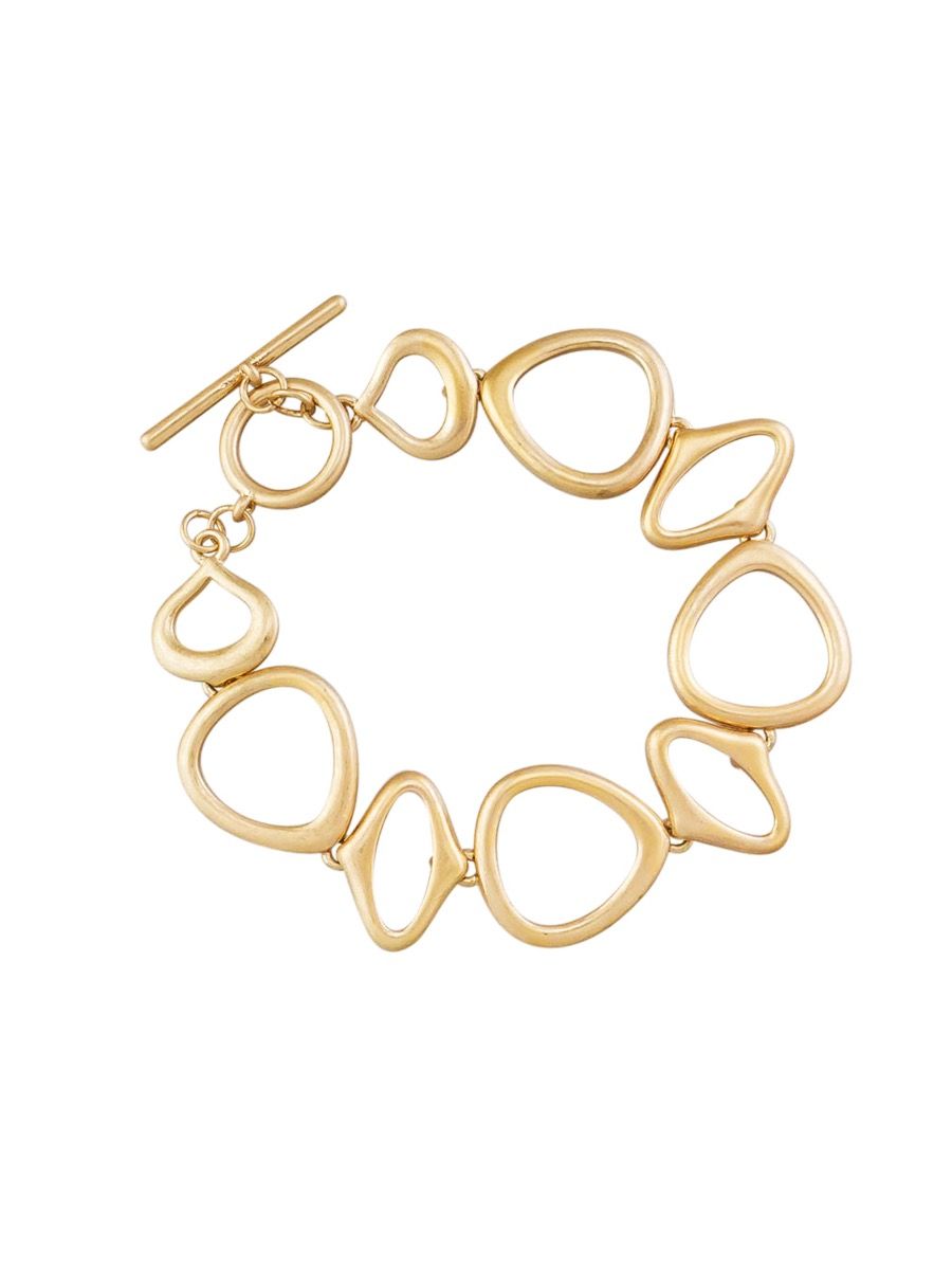 Tiger Tree Gold Odd Circle Fob Bracelet
