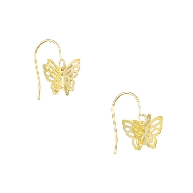 Tiger Tree Gold Butterfly Earrings