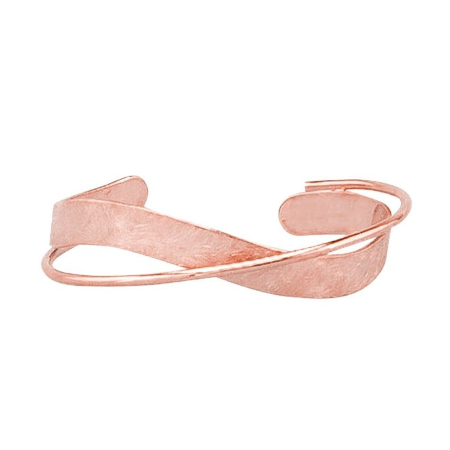Tiger Tree Rose Gold Scratched Twist Bangle
