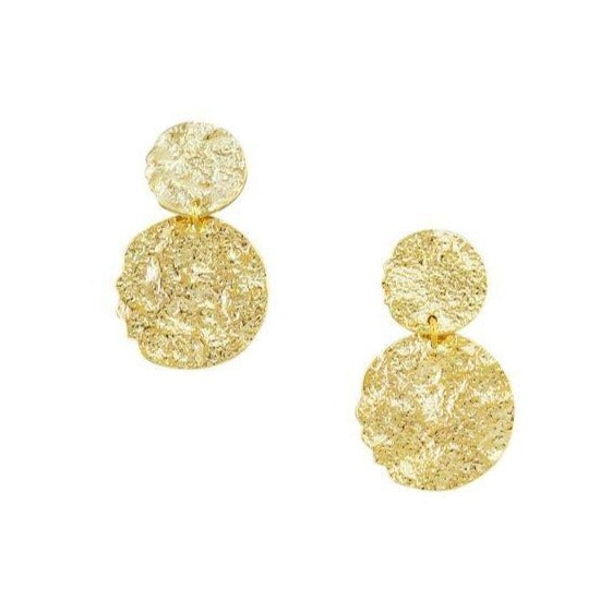 Tiger Tree Gold Foiled Double Disc Earrings