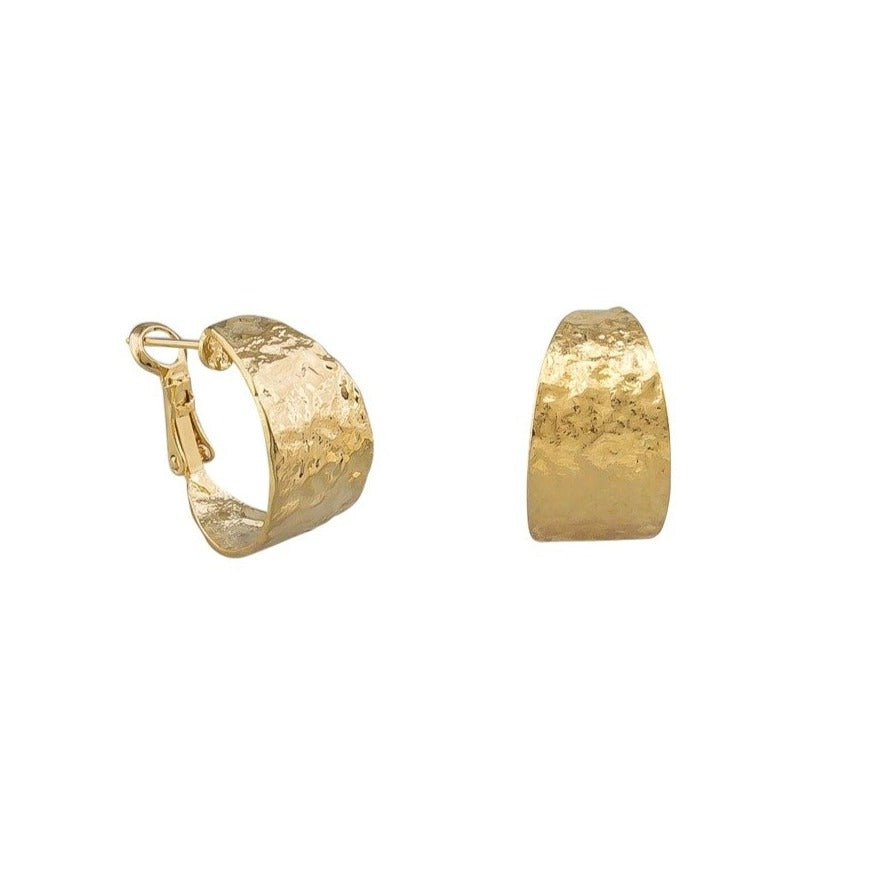 Tiger Tree Gold Retro Crinkle Hoops