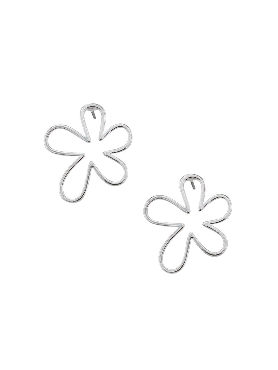 Tiger Tree Silver Retro Flower Earring