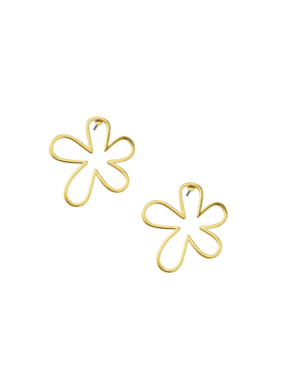 Tiger Tree Gold Retro Flower Earring