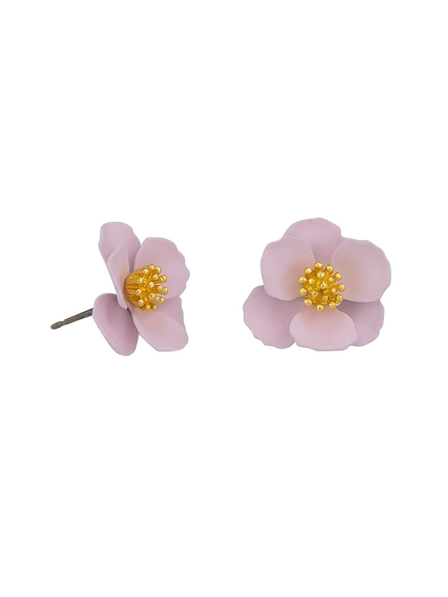 Tiger Tree Moody Mauve Pansy Earrings