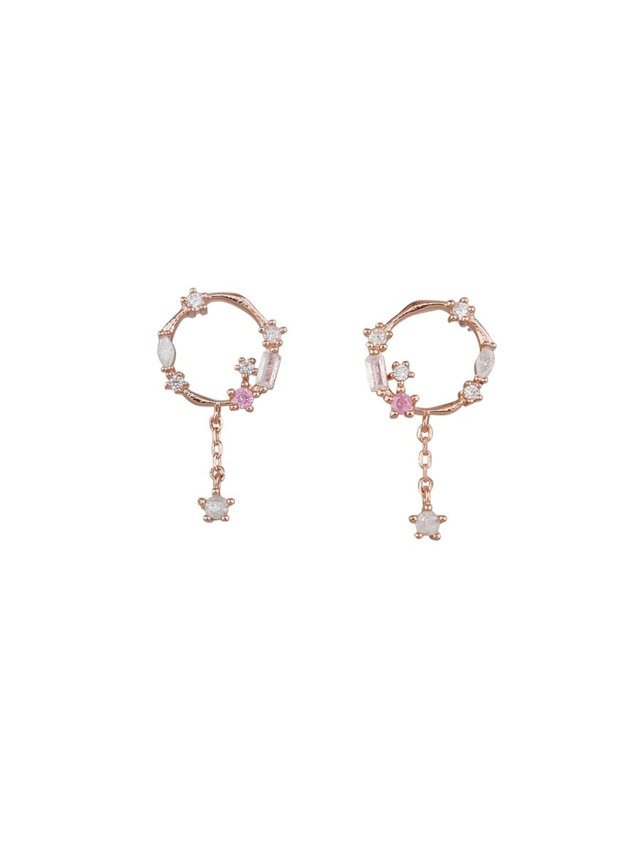 Tiger Tree Hanging Crystal Earrings