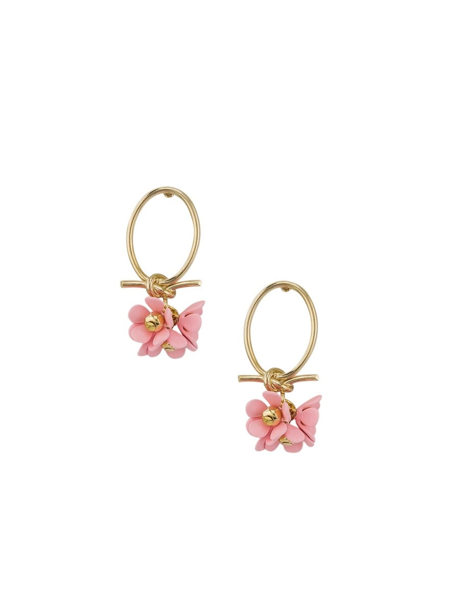 Tiger Tree Pink Hanging Bouquet Earrings