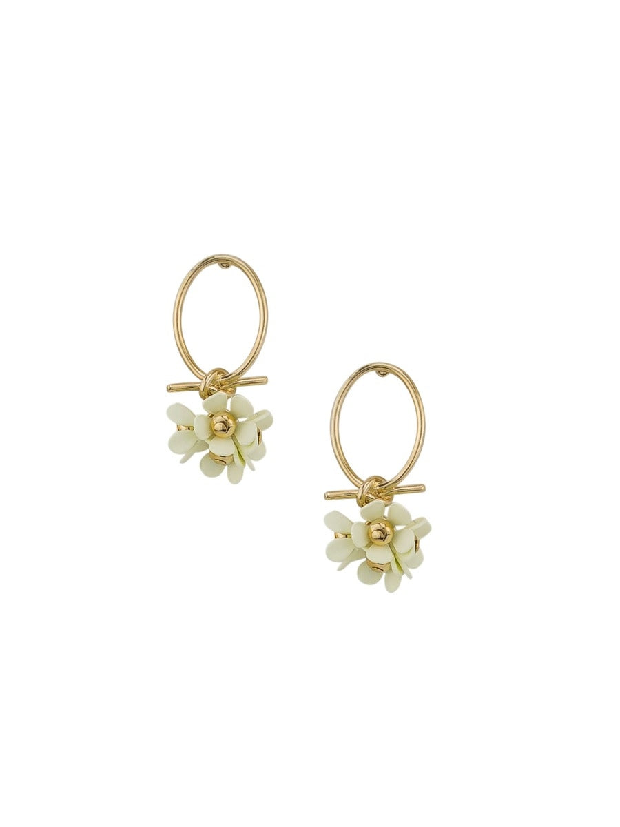Tiger Tree White Hanging Bouquet Earrings