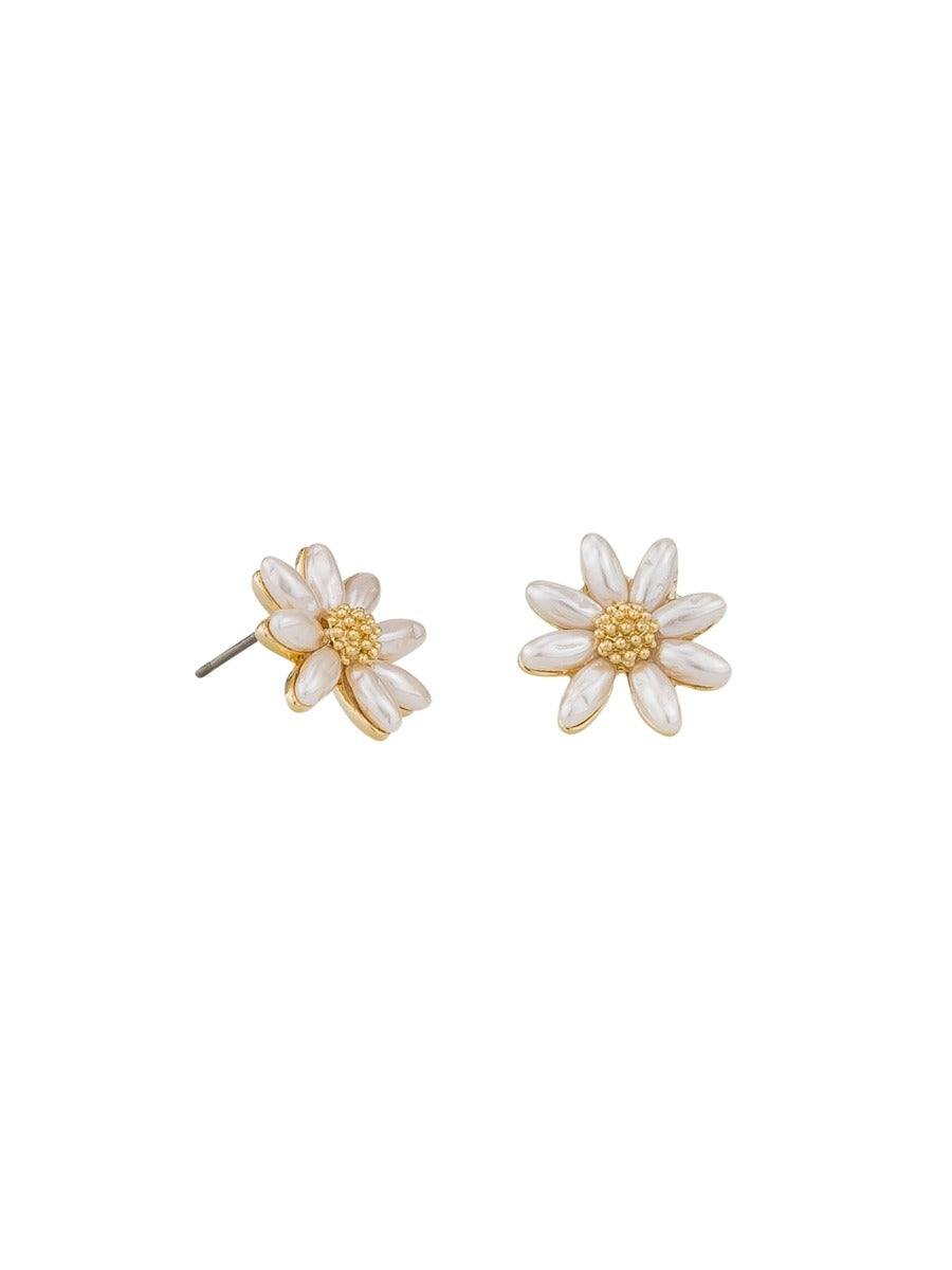 Tiger Tree Pearl Petal Earrings