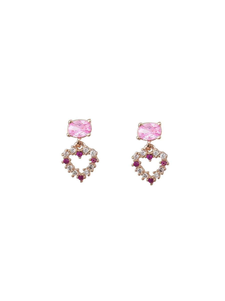 Tiger Tree Crystal Baby Sweet Heart Earrings
