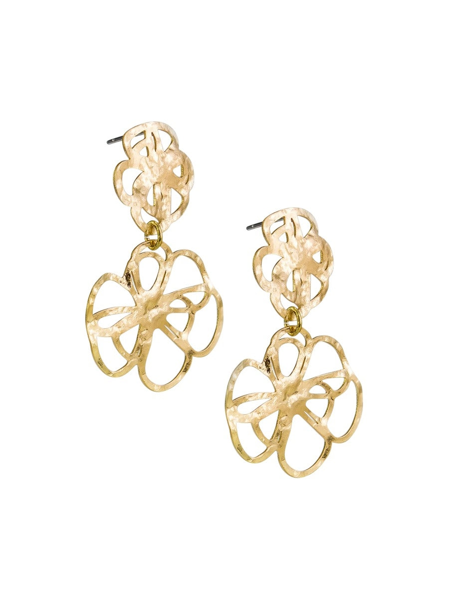 Tiger Tree Gold Spring Flower Earrings