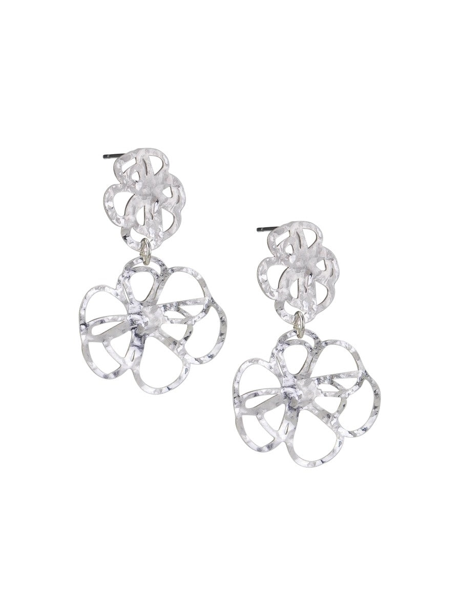 Tiger Tree Silver Spring Flower Earrings