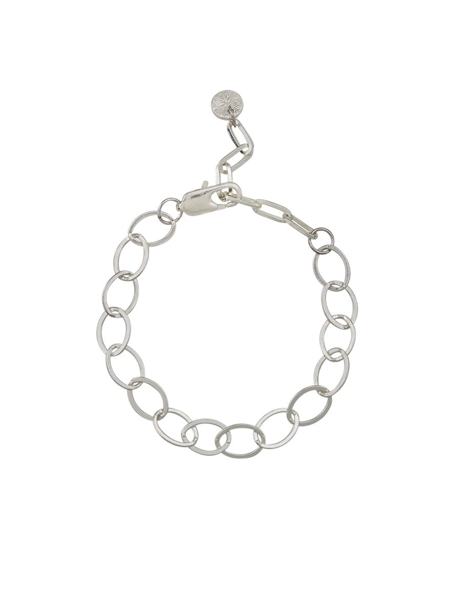 Tiger Tree Silver Flat Linked Disc Bracelet