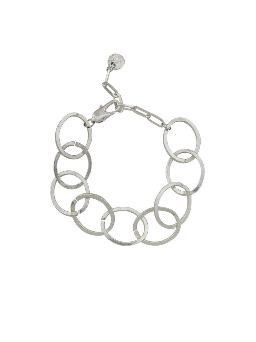 Tiger Tree Silver Large Flat Linked Bracelet