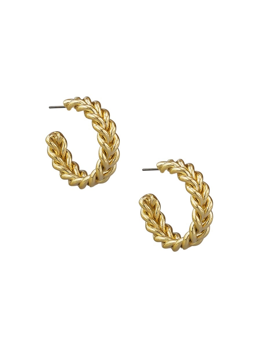 Tiger Tree Gold Braided Hoops