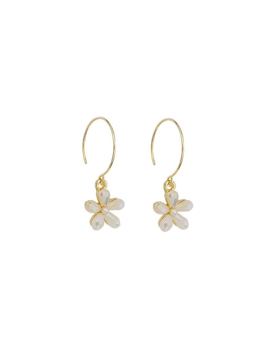 Tiger Tree Crystal Flower Drop Earrings